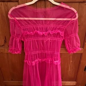 Pink sheer floor lengh princess dress